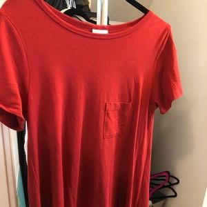 Brick red, stretchy, soft Carly swing dress